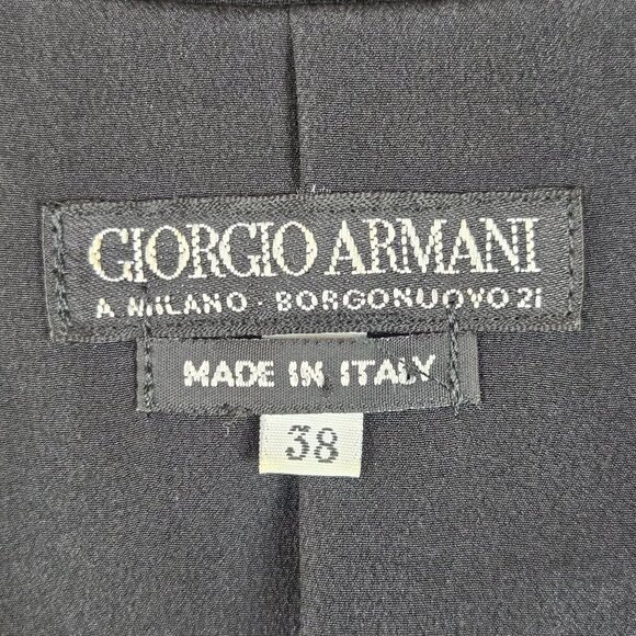 Giorgio Armani Black Label Womens Black Tuxedo Blazer IT 38 US 4 Luxury Designer - Picture 8 of 11